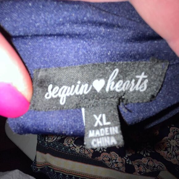 Sequin Hearts navy sleeveless dress XL - Picture 8 of 9